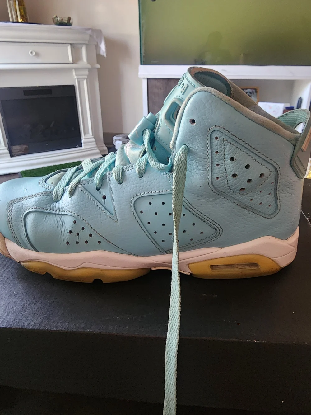 Jordan Kids Light Aqua High-Top Sneakers